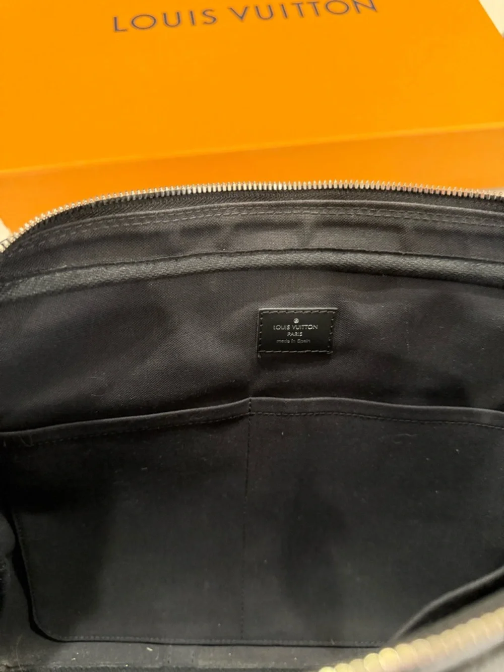 Men's Checkered Briefcase Messenger Bag - Black